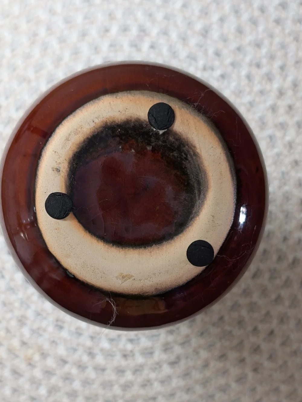 Small Retro Brown Drip Pottery Vase – Grandmillennial Home Accent